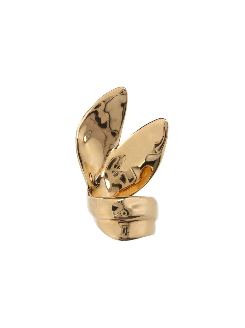 Balenciaga Sculptural Gold-Tone Ring With Abstract Petal Design