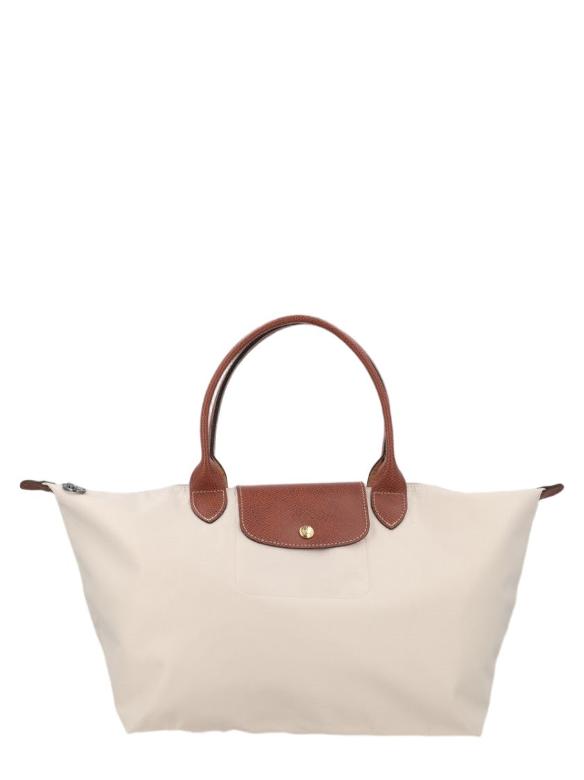 Longchamp Large Rectangular Tote With Zip Closure And Leather Handles