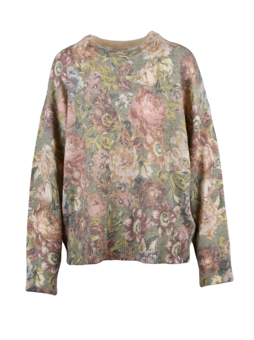 Liu Jo Multicolored Textured Knit Crewneck Pullover