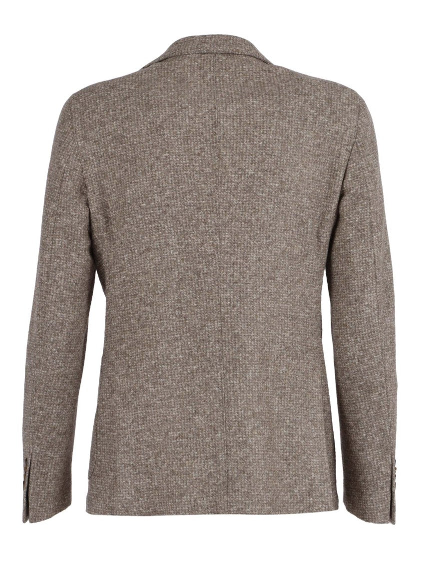 Brando-Lubiam Textured Fabric Tailored Blazer With Classic Notch Lapel