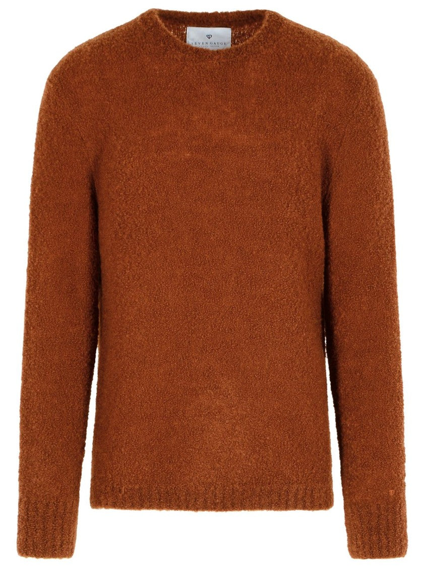 Seven Gauge Brown Virgin Wool Blend Sweater