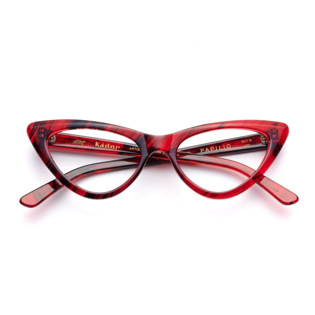 Kador Papilio Bold Cat-Eye Sunglasses With Red/Black Pattern