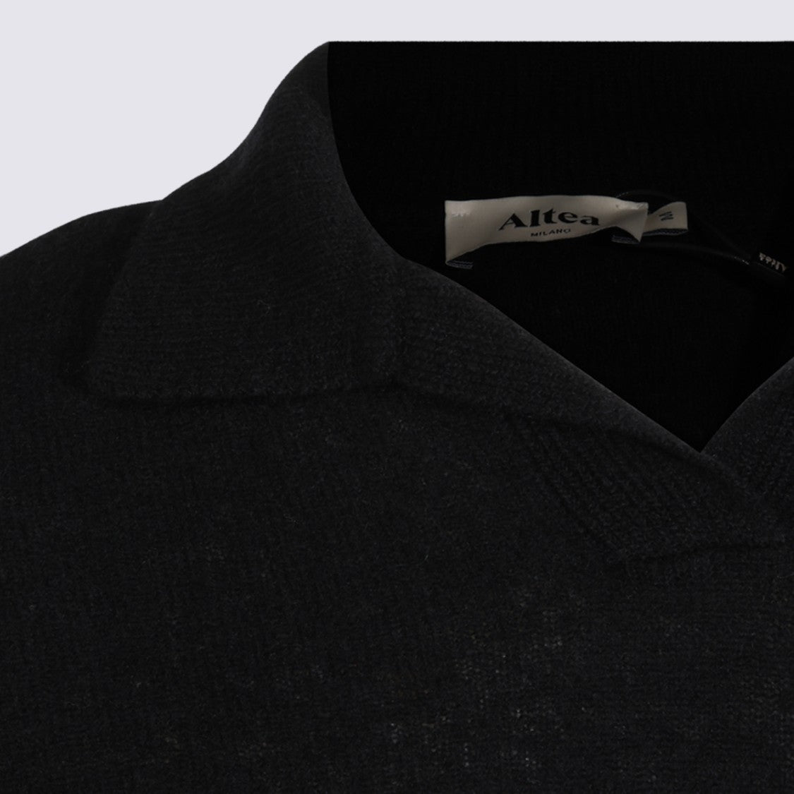 Altea V-Neck Wool Knit Sweater With Ribbed Accents