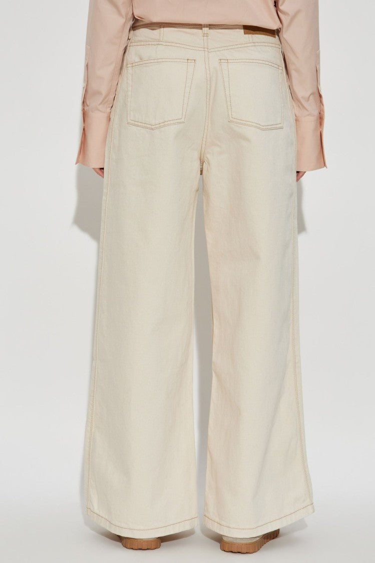 Ami Paris Super Wide Leg Jeans With Relaxed Fit And Timeless Appeal