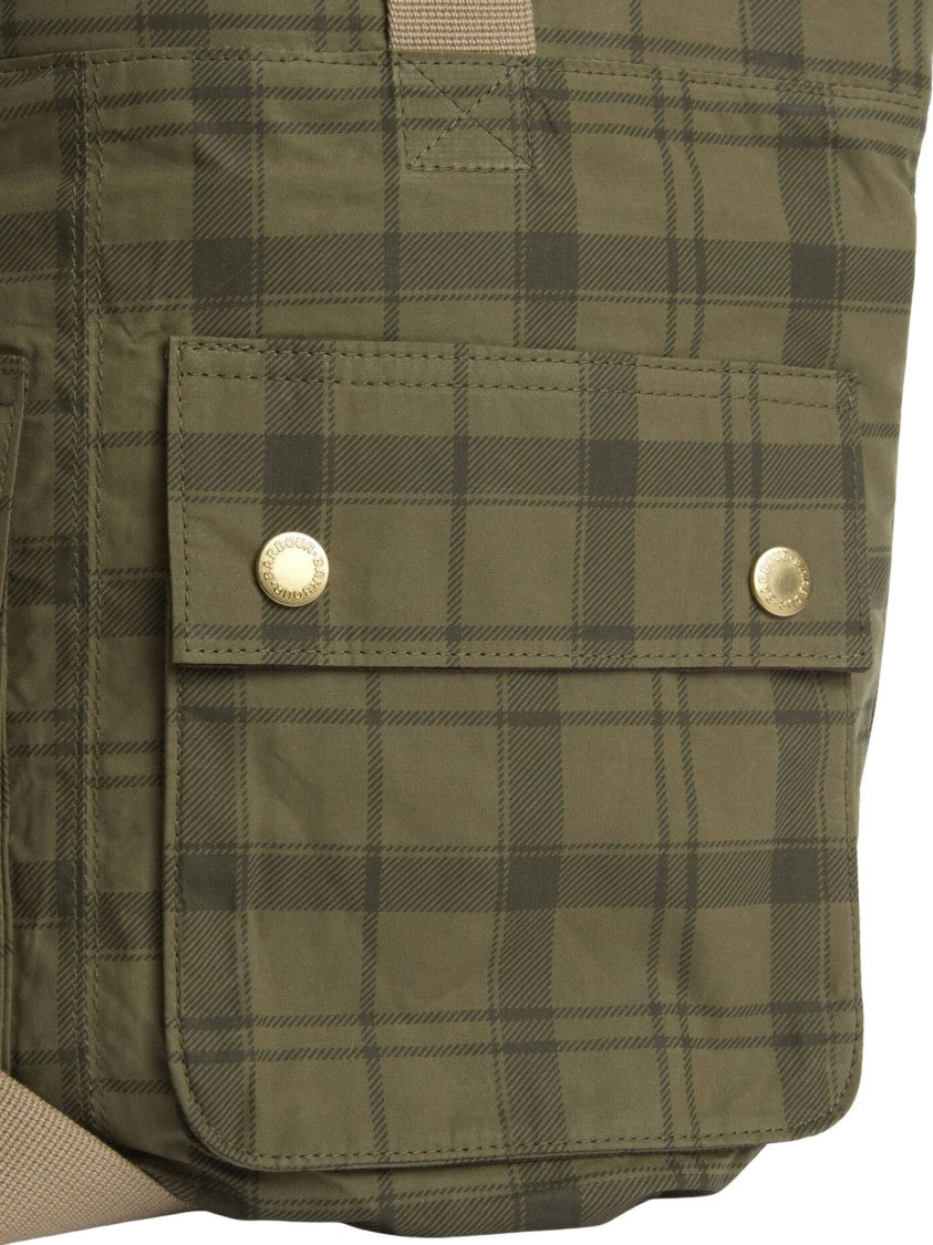 Barbour Checkered Transport Carry-All Tote Bag