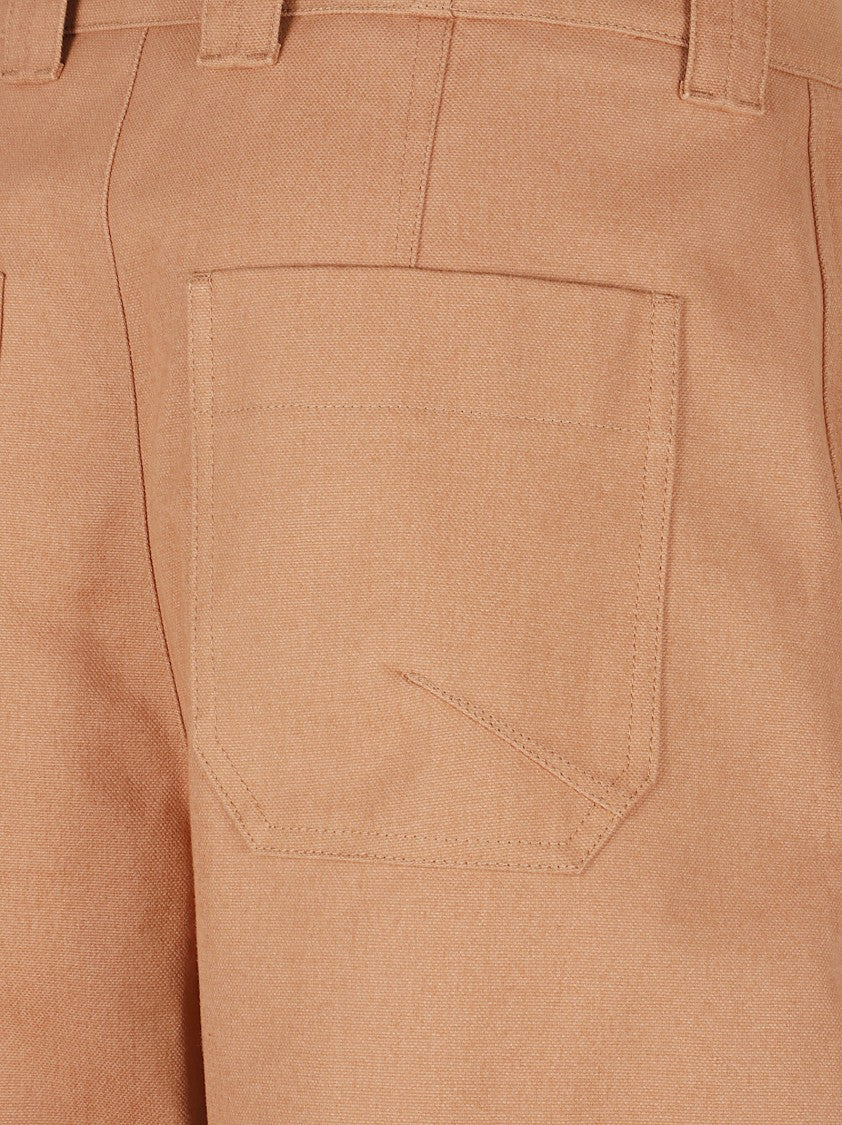 Chloé Straight-Leg Cropped Trousers With High Waist And Patch Pockets