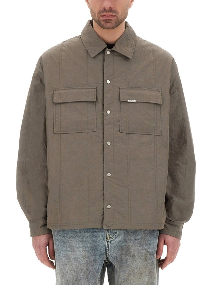Represent Quilted Overshirt With Dual Chest Pockets