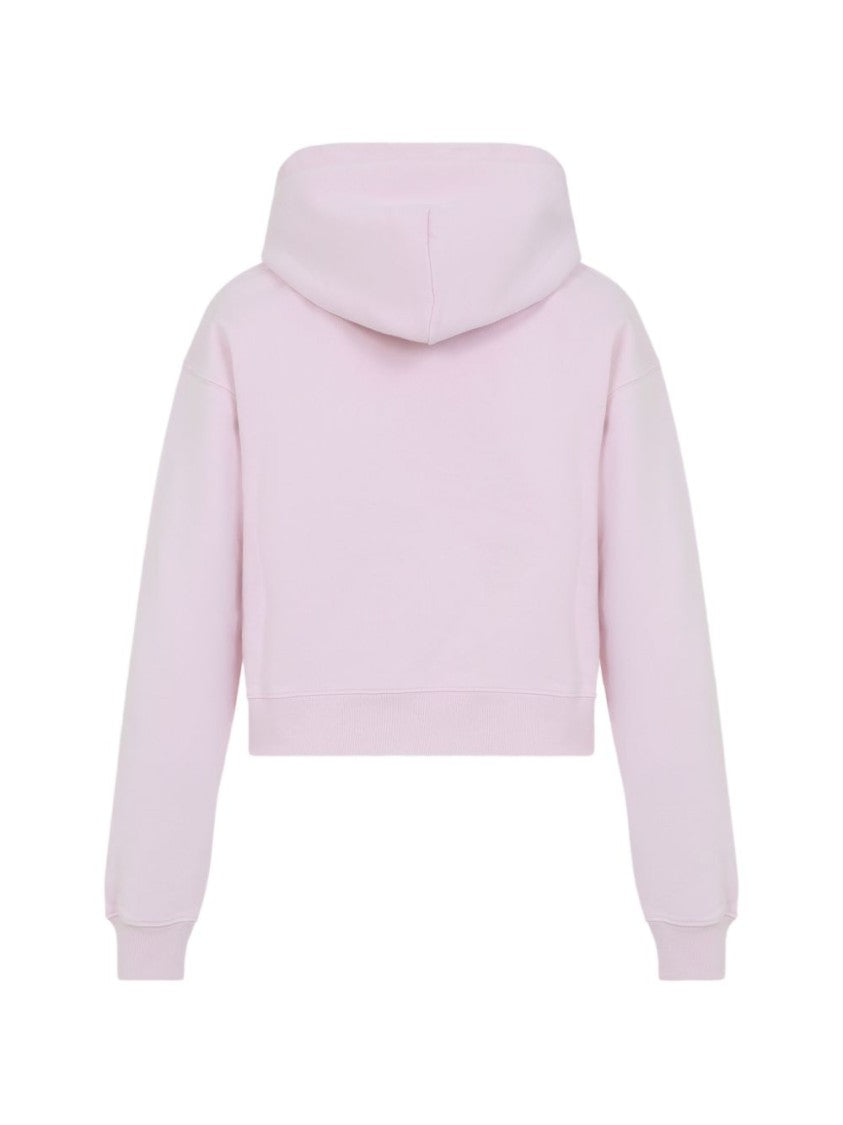Jacquemus Pink Cropped Drawstring Hooded Sweatshirt