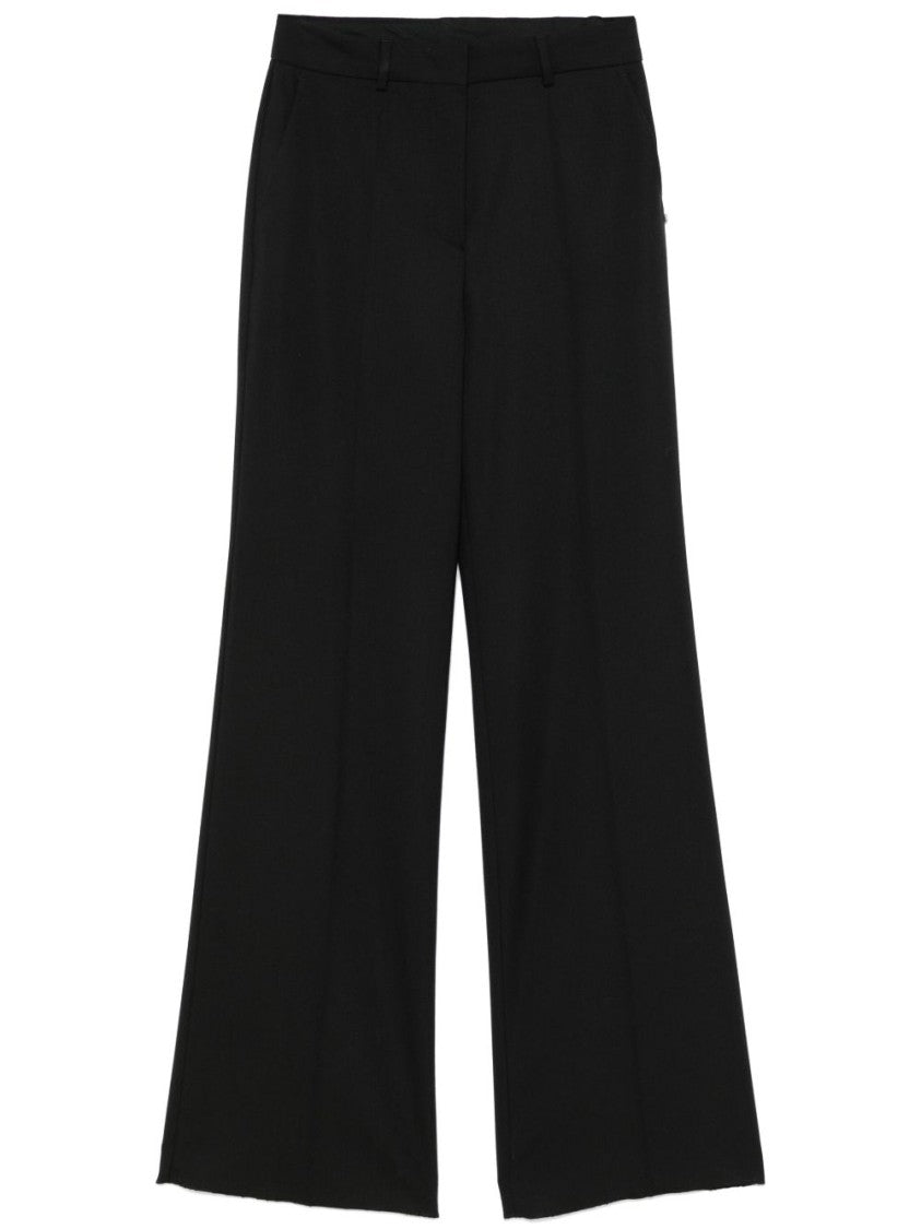 Sportmax Tailored Black Trousers With Concealed Front Fastening And Wide-Leg Silhouette