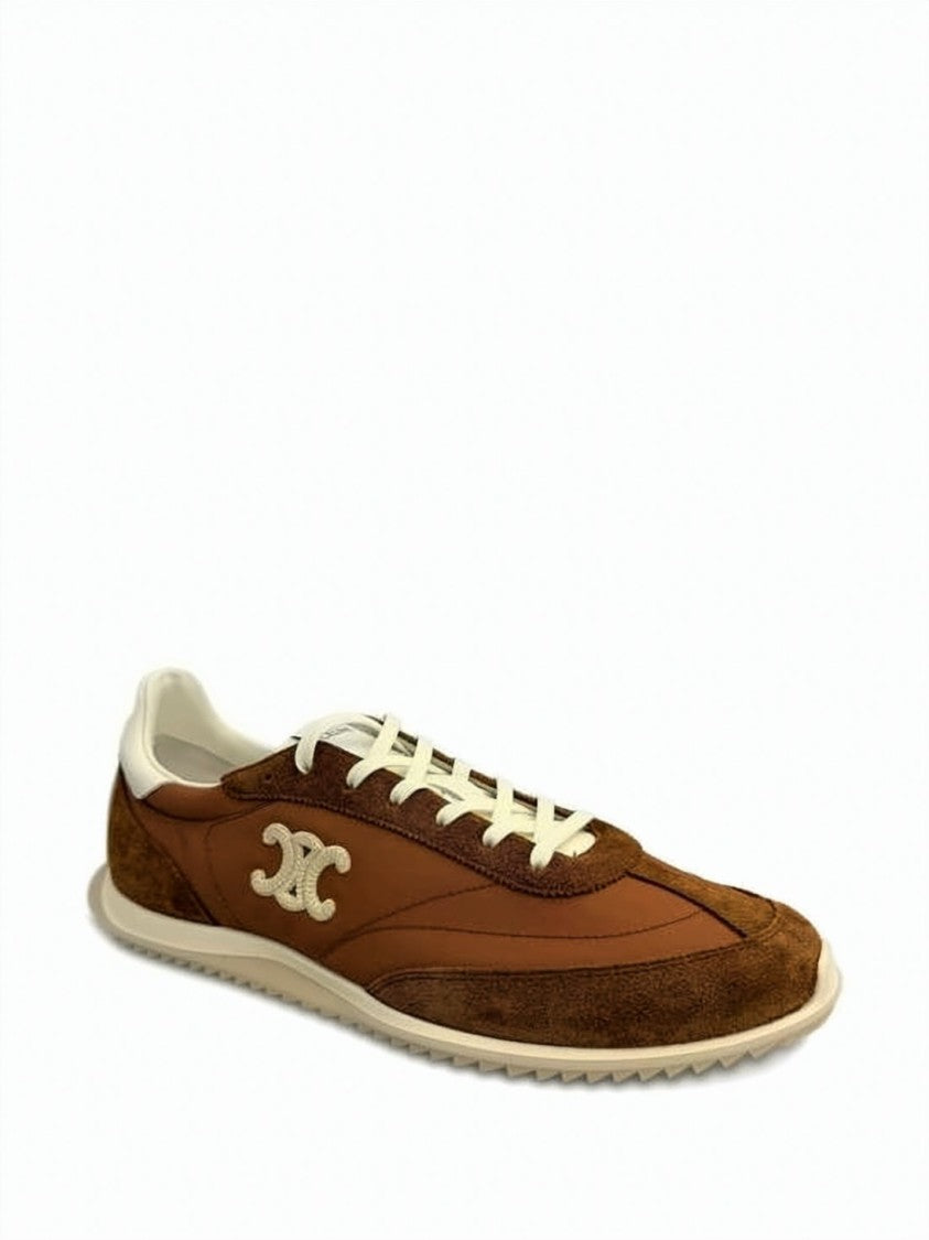 Celine Brown Nylon Suede Low-Profile Sneakers