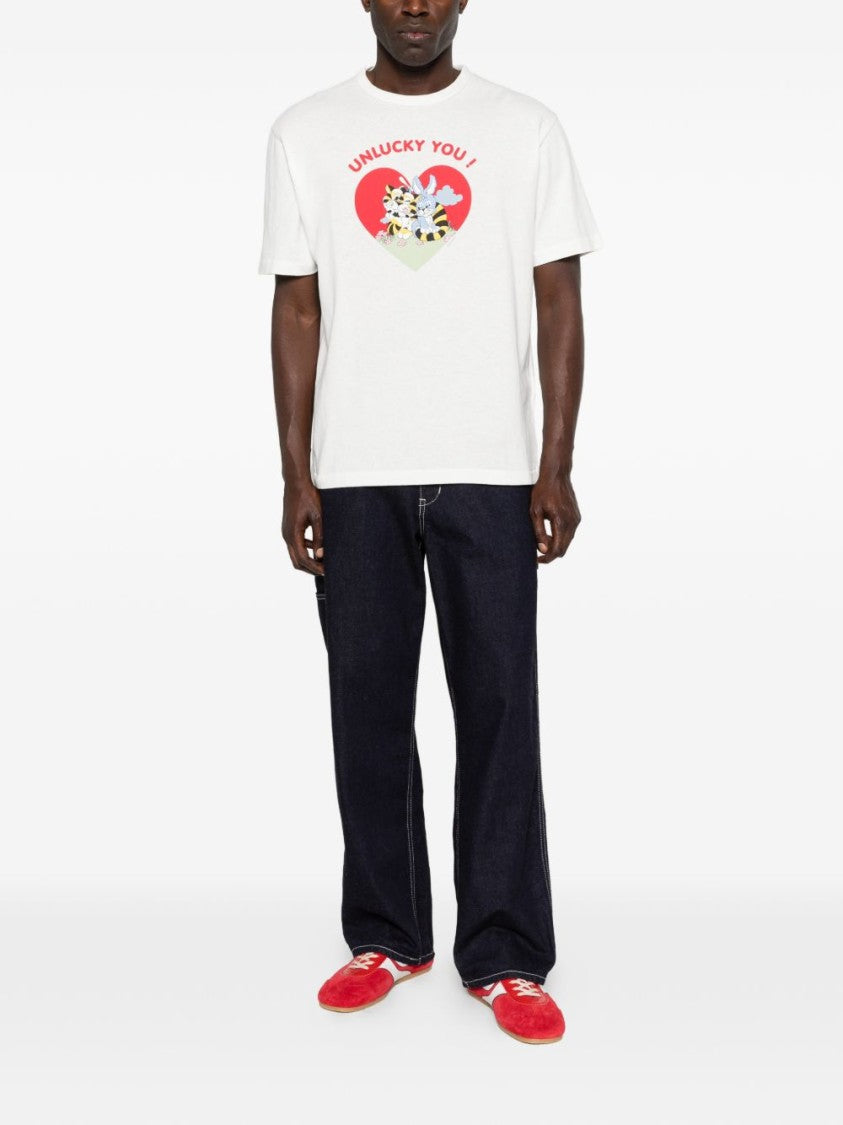Kenzo White Short-Sleeve T-Shirt With Playful Tiger