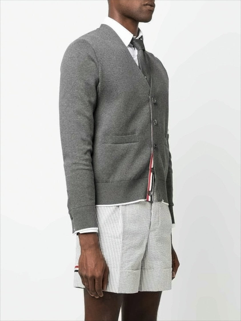 Thom Browne Classic V-Neck Cardigan With Dachshund Graphic