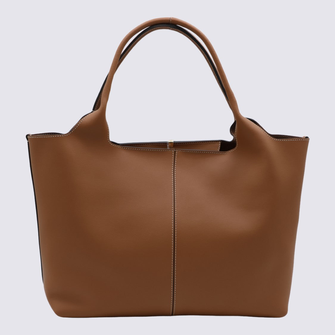 Tod's Structured Tote Bag In Smooth Tan Leather