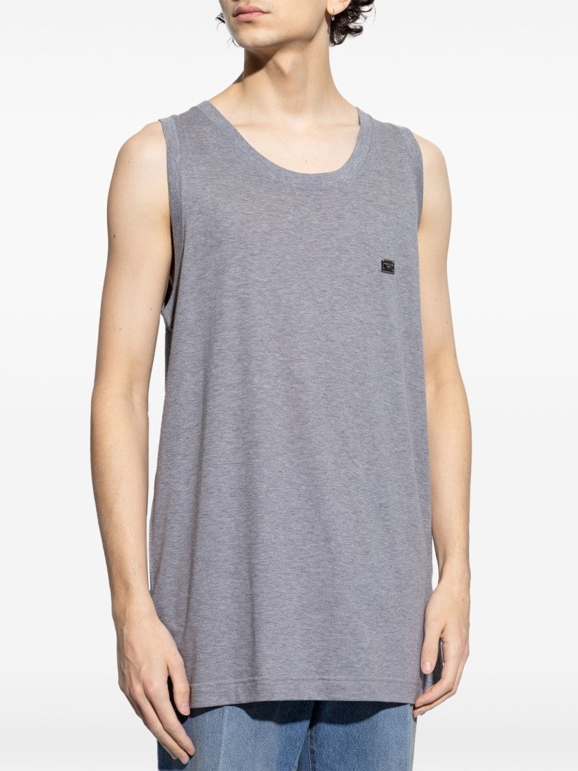 Dolce & Gabbana Relaxed Fit Cotton Jersey Logo Tank