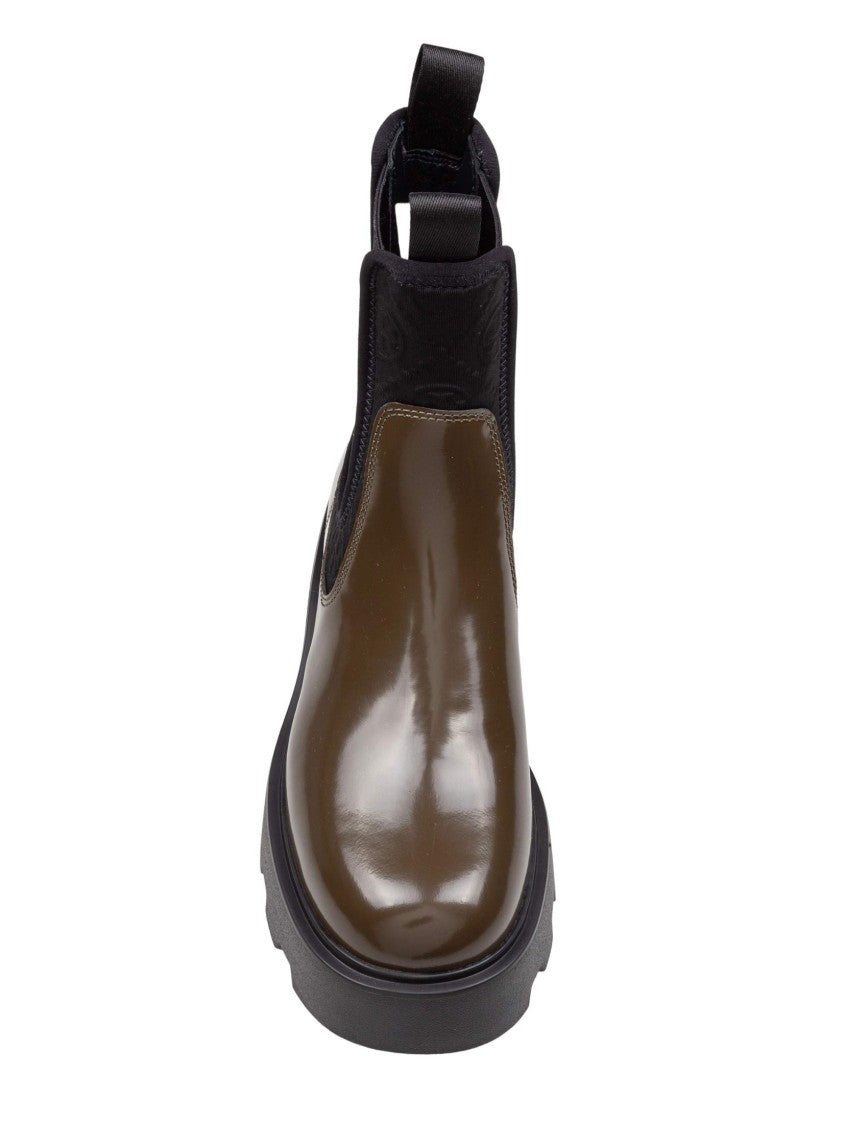 Tory Burch Leather And Neoprene Chelsea Boot In Olive Green