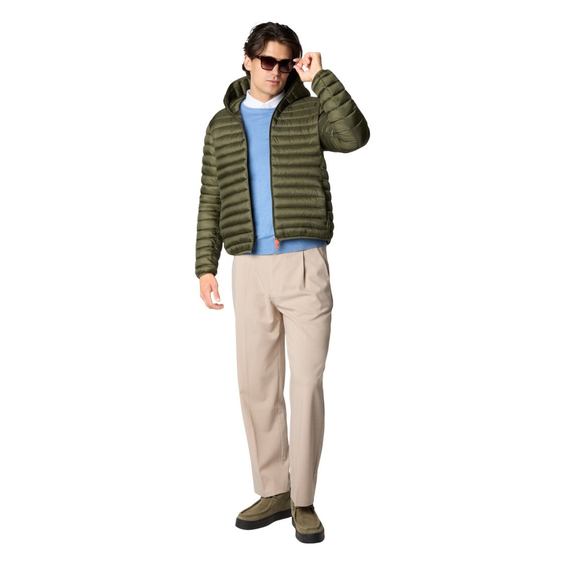 Save The Duck Lightweight Quilted Casual Jacket With Two-Way Hood