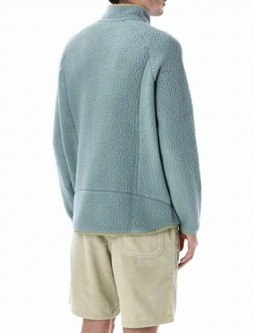 Patagonia Textured Blue Fleece Jacket With High Collar