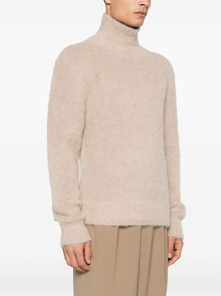 Ami Paris Brushed Effect Roll Neck Sweater
