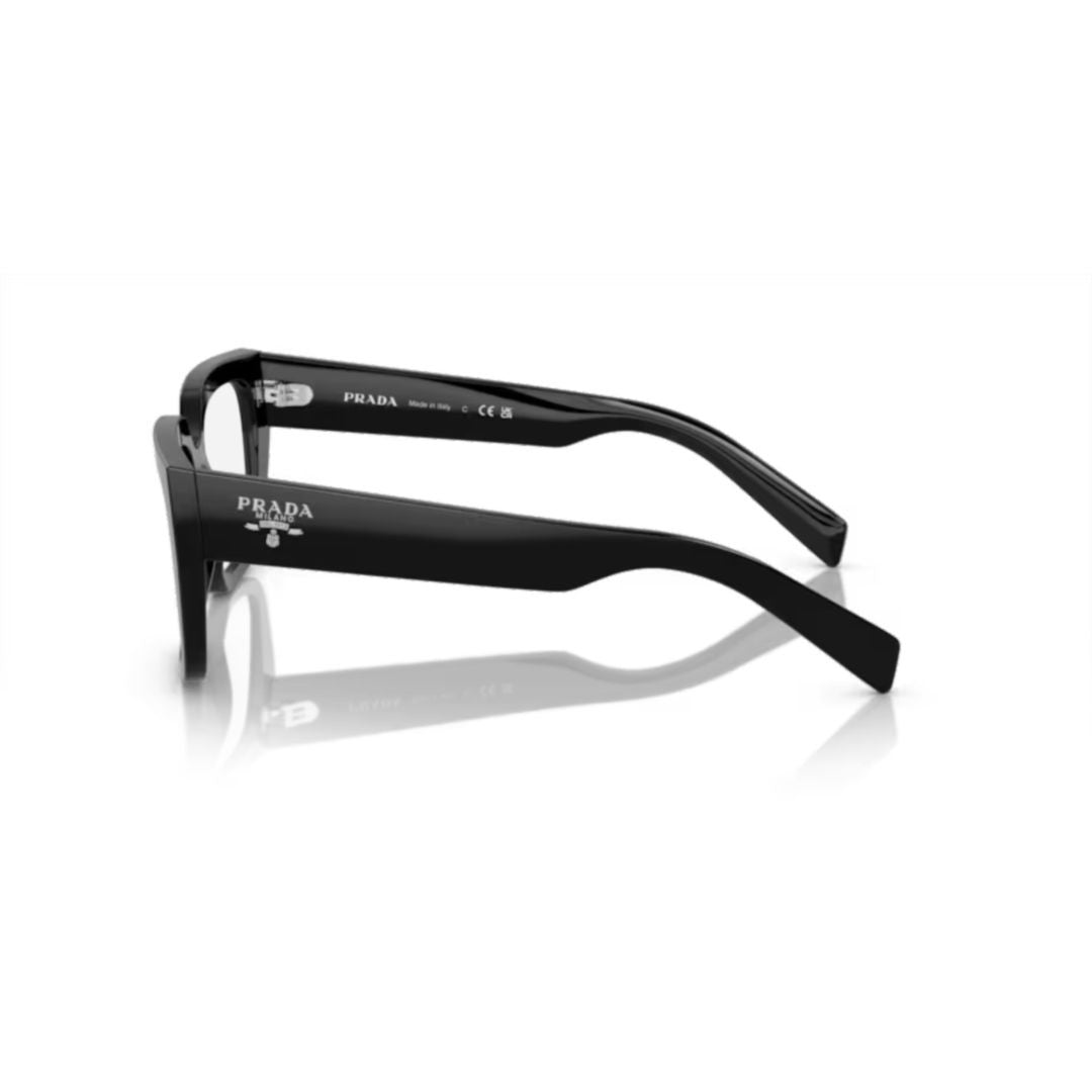 Prada A03v Vista Oversized Square Frame Black Acetate Sunglasses