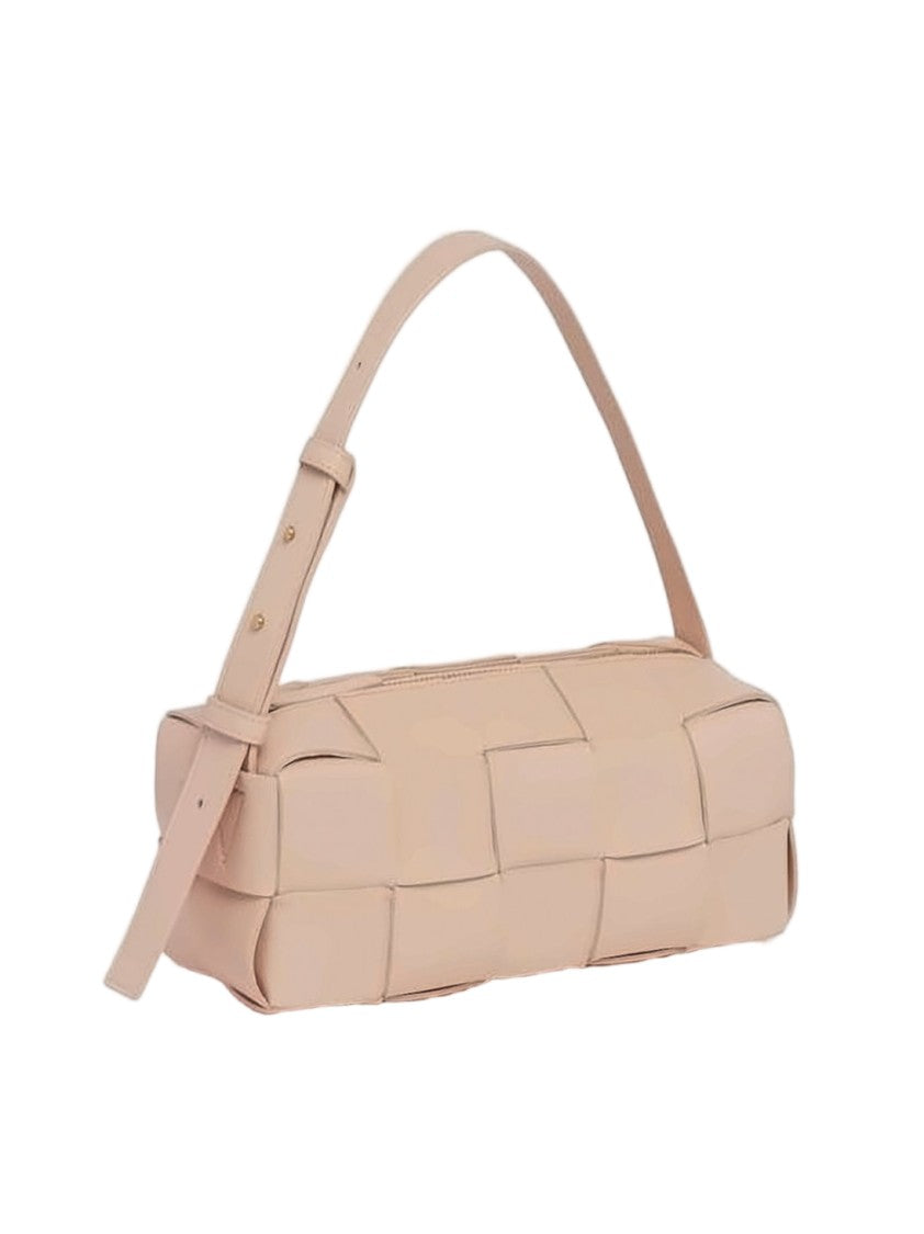 Bottega Veneta Rectangular Woven Lambskin Shoulder Bag With Adjustable Strap