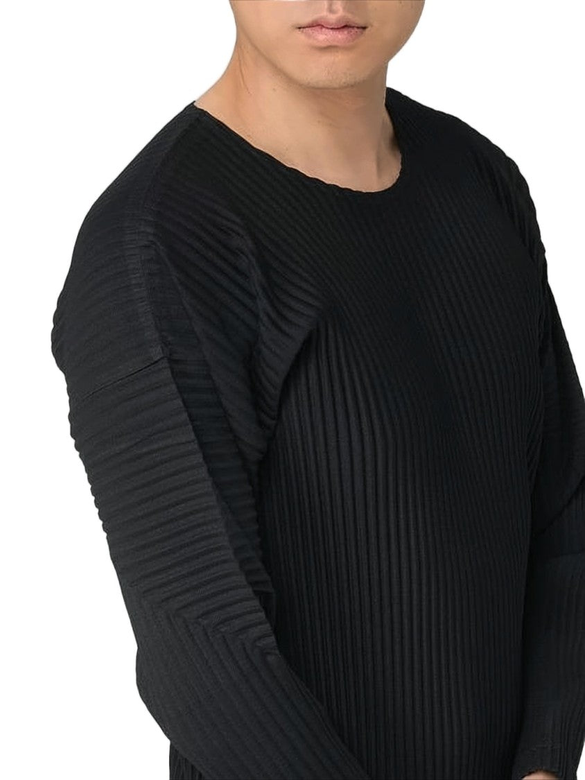 Homme Plissé Issey Miyake Pleated Long-Sleeve T-Shirt With Modern Aesthetic