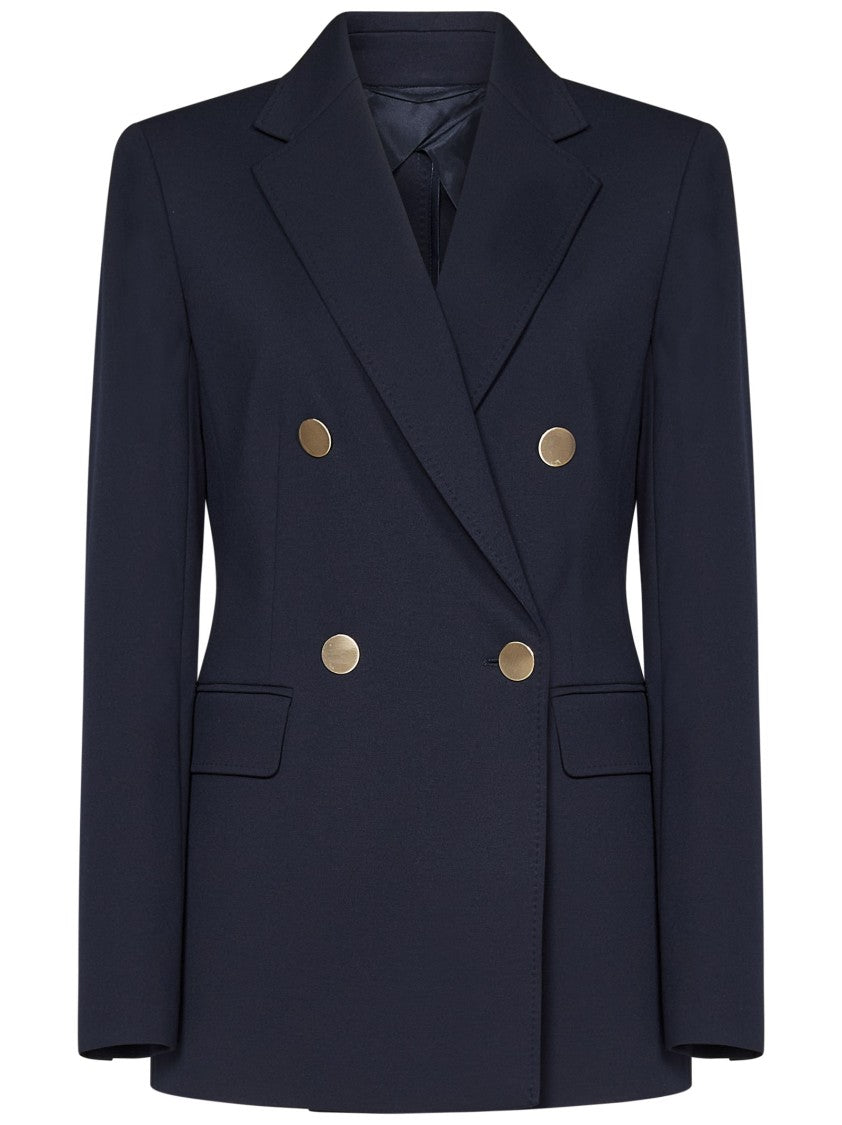 Max Mara Double-Breasted Blazer With Gold-Tone Buttons And Tailored Fit