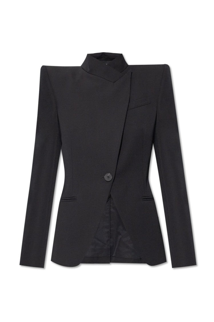Alexander Mcqueen Tailored Black Wool Jacket With Classic Silhouette