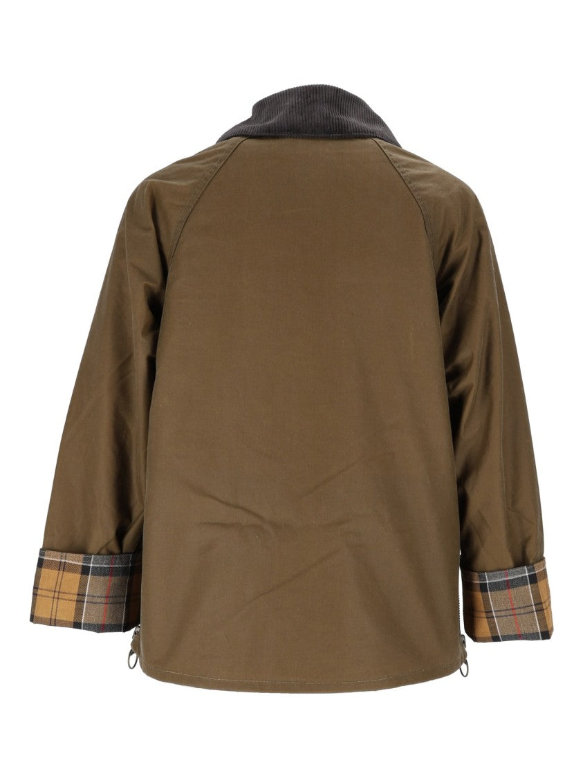 Barbour Brown Marena Waxed Cotton Corduroy Collar Boxy Jacket