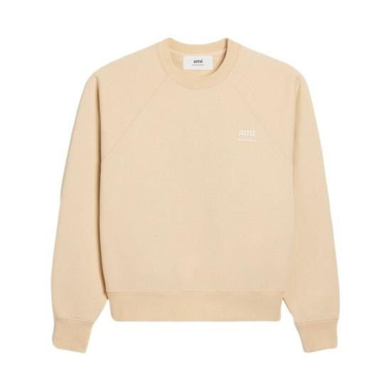 Ami Paris Long-Sleeved Crew Neck Sweatshirt With Ribbed Cuffs