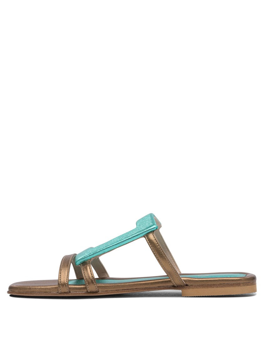 Elina Linardaki Light Blue Leather Sandals