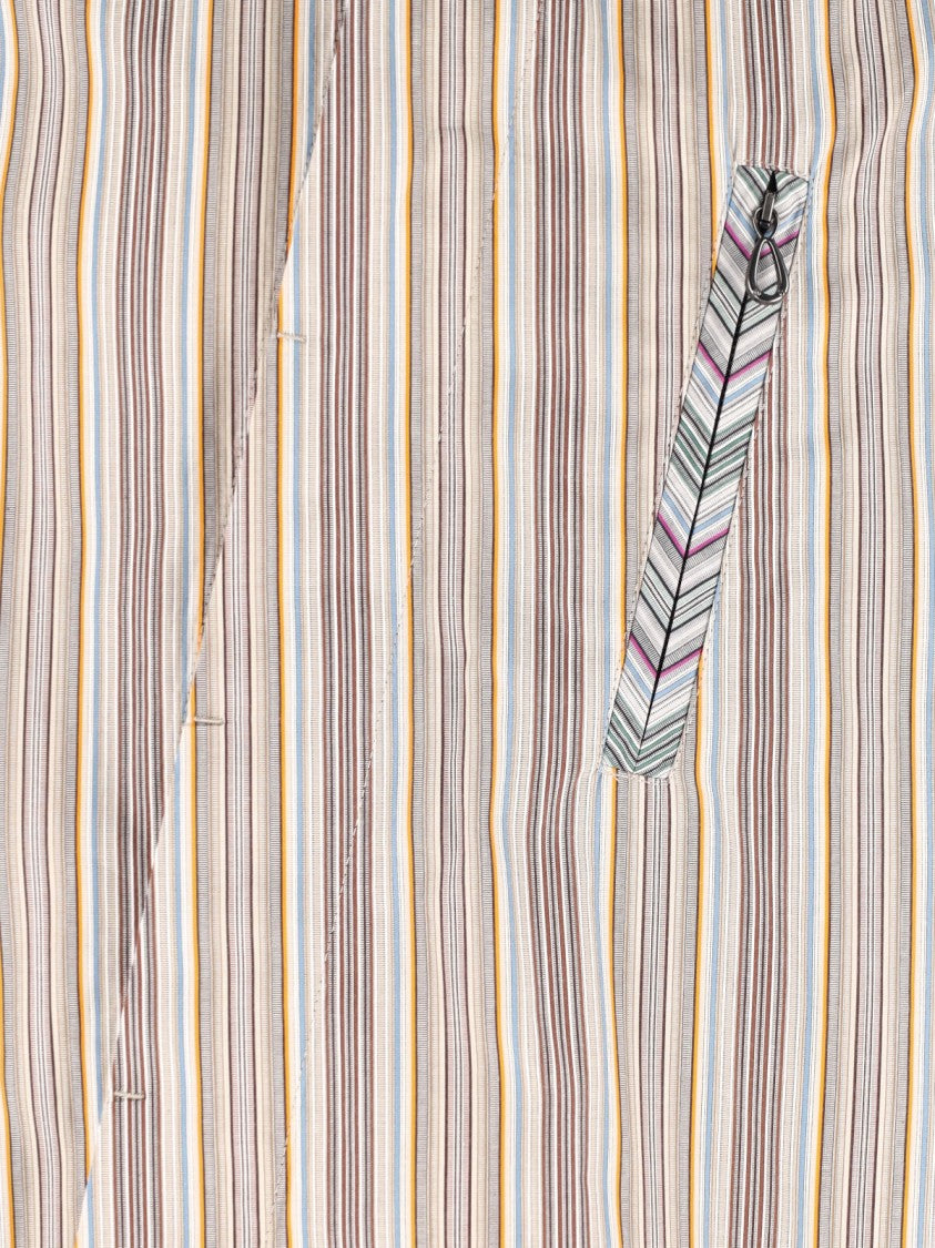 Kiko Kostadinov Beige Striped Diagonal Zip Shirt