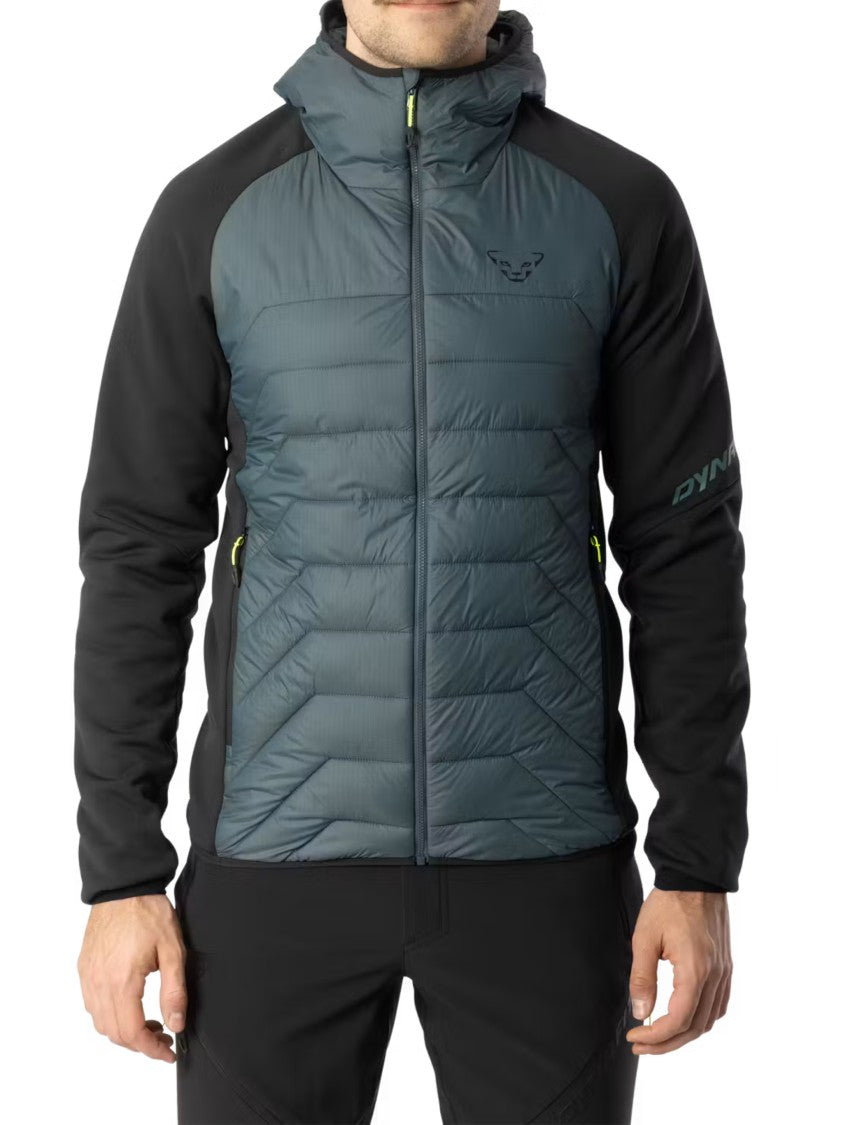 Dynafit Quilted Hybrid Jacket With Insulated Panels And Fitted Hood