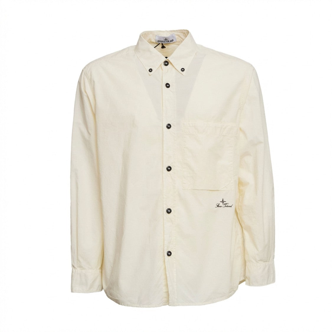 Stone Island Organic Cotton Lettering Oxford Shirt