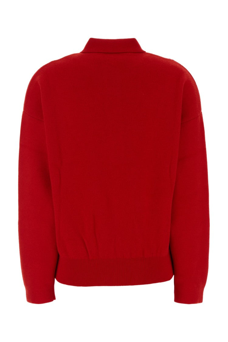 Jacquemus Cropped Red Knit Sweater