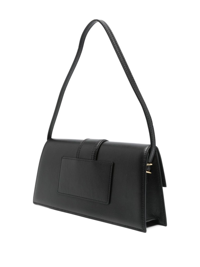 Jacquemus Black Rectangular Flap Silk Shoulder Bag