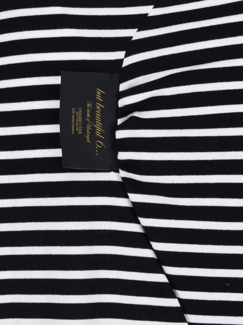 Undercover Black/White Asymmetrical Striped Boxy Top