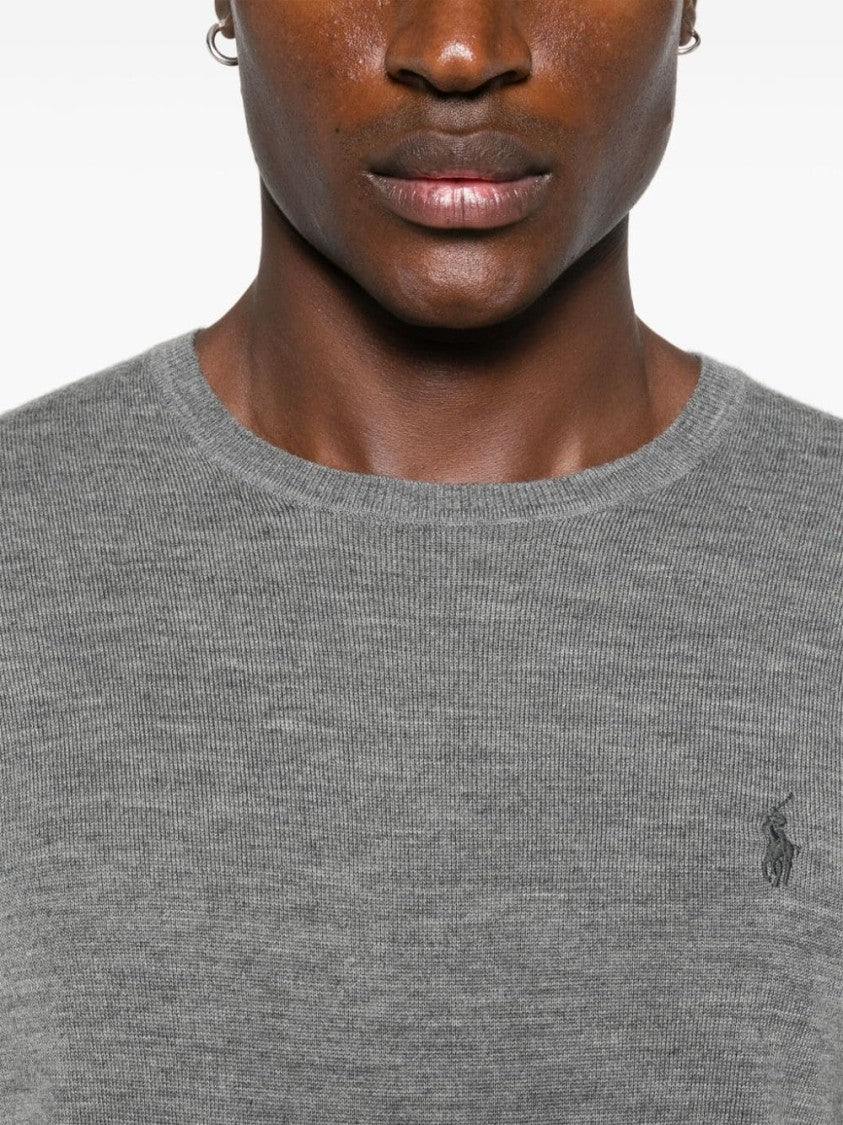 Polo Ralph Lauren Medium Grey Mélange Wool Sweater