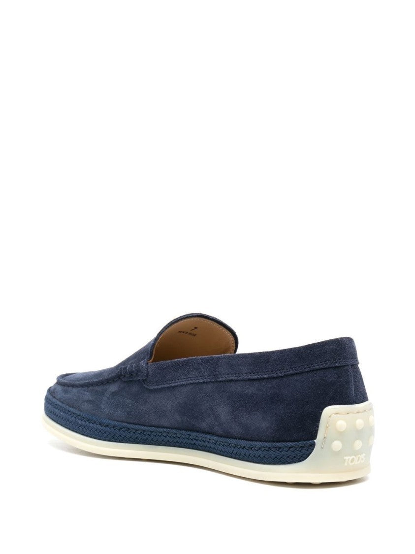 Tod's Navy Blue Calf Leather Loafer