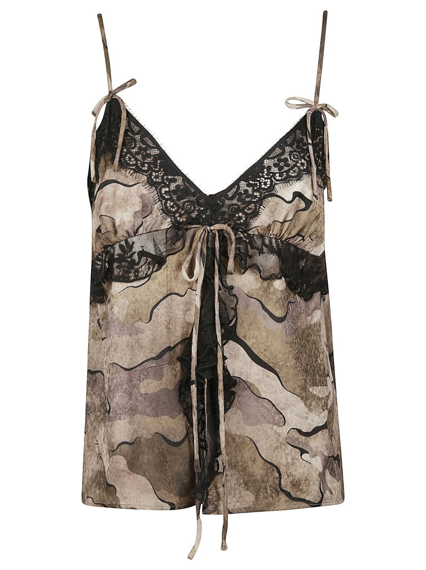 Pinko Riserva Sleeveless V Neck Viscose Top