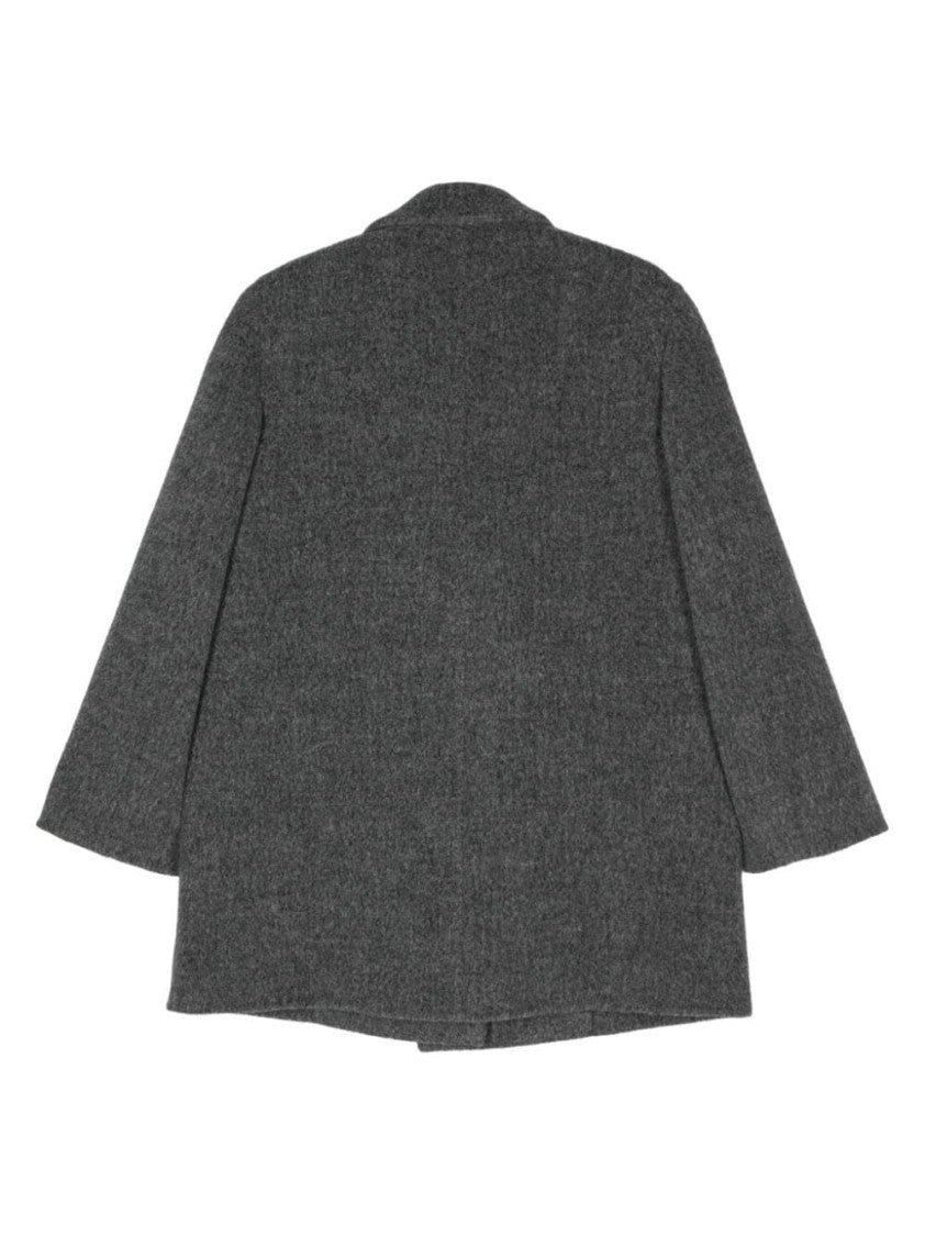 Jil Sander Tailored Grey Llama Coat With Notched Lapel