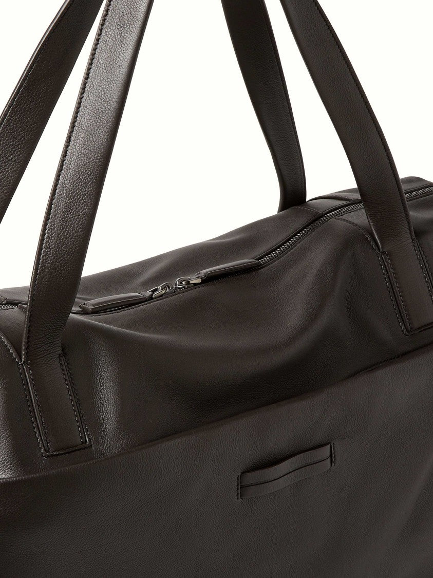 Zegna Second Skin Leather Holdall Bag