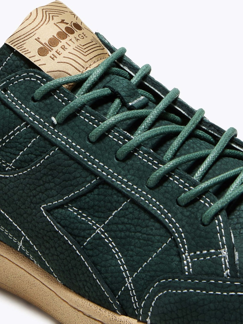Diadora Textured Dark Green Low-Top Sneakers