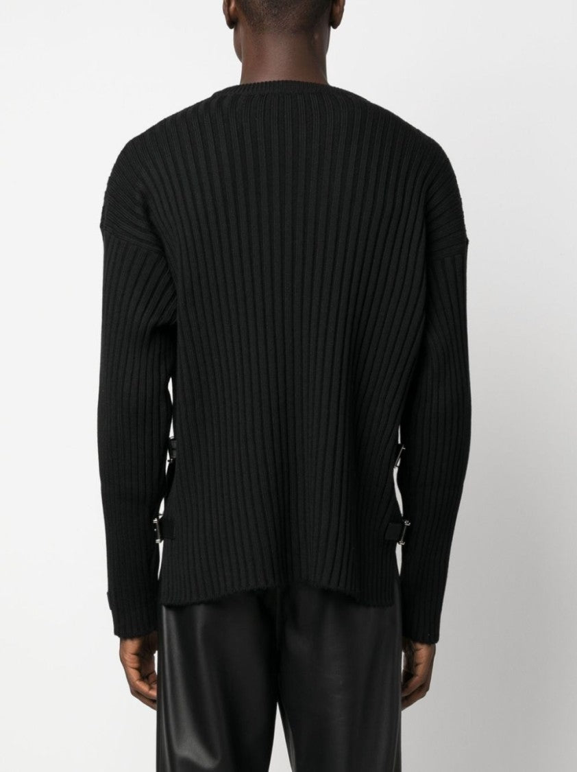 Versace Side-Slit Ribbed Jumper