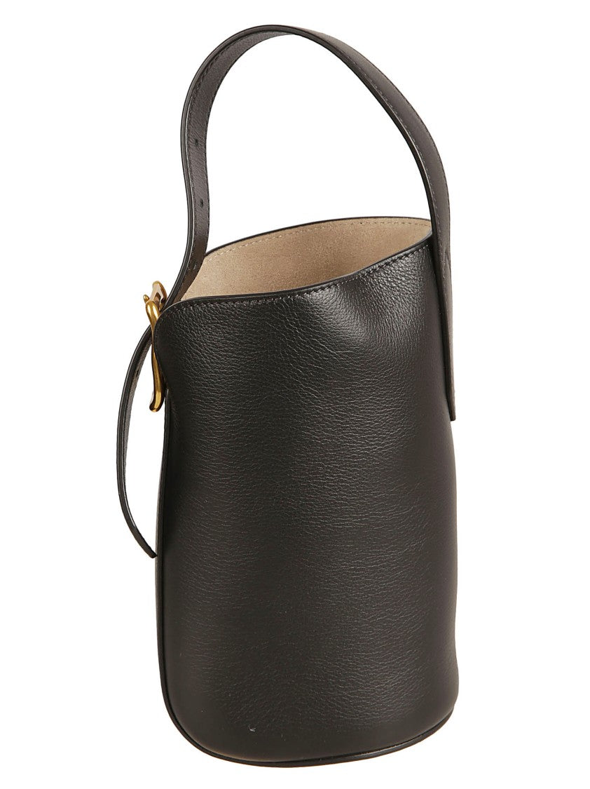 J&M Davidson Structured Cowhide Leather Bag With Gold-Tone Detail