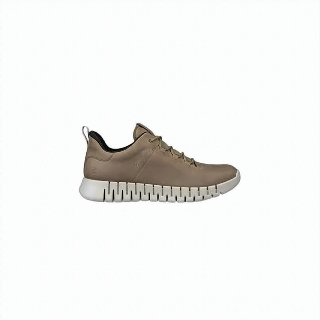 Ecco Minimalist Brown Leather Sneakers With Flexible Sole