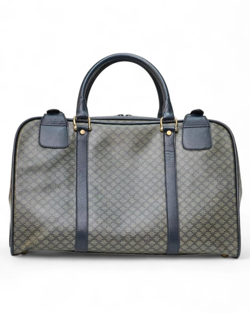 Celine 50 Vintage Triomphe Blue Duffel Bag