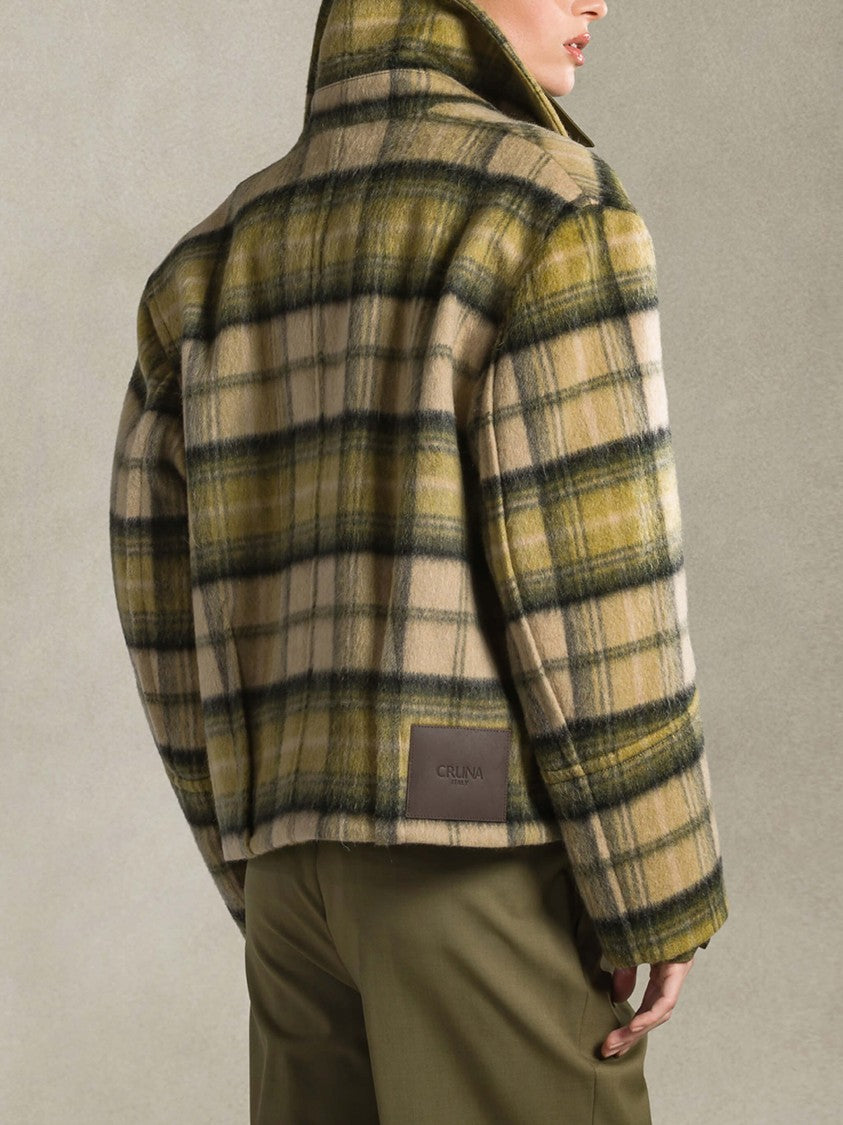 Cruna Cropped Plaid Trench Coat