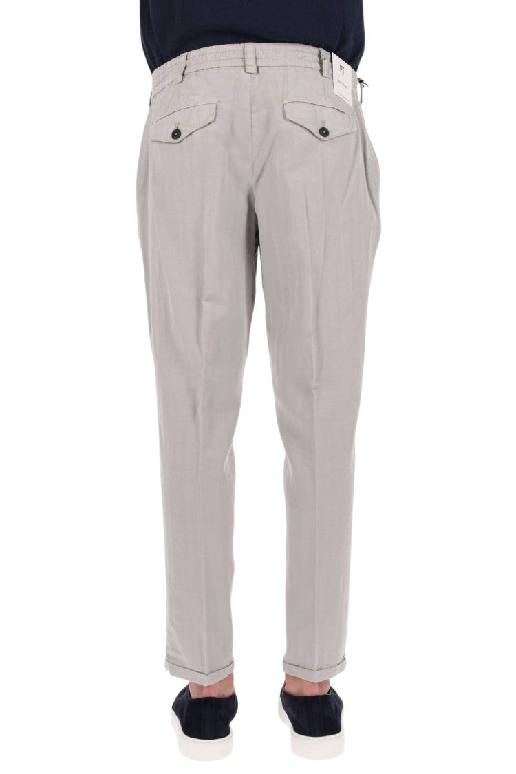 Pt Torino Tailored Pants In Lyocell-Linen-Cotton Blend With Modern Hem