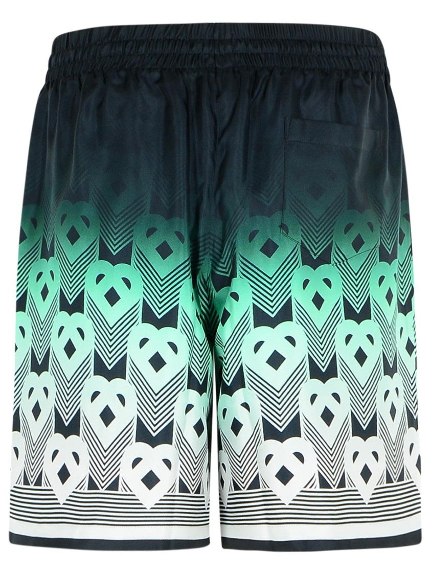 Casablanca Green Silk Bermuda Shorts