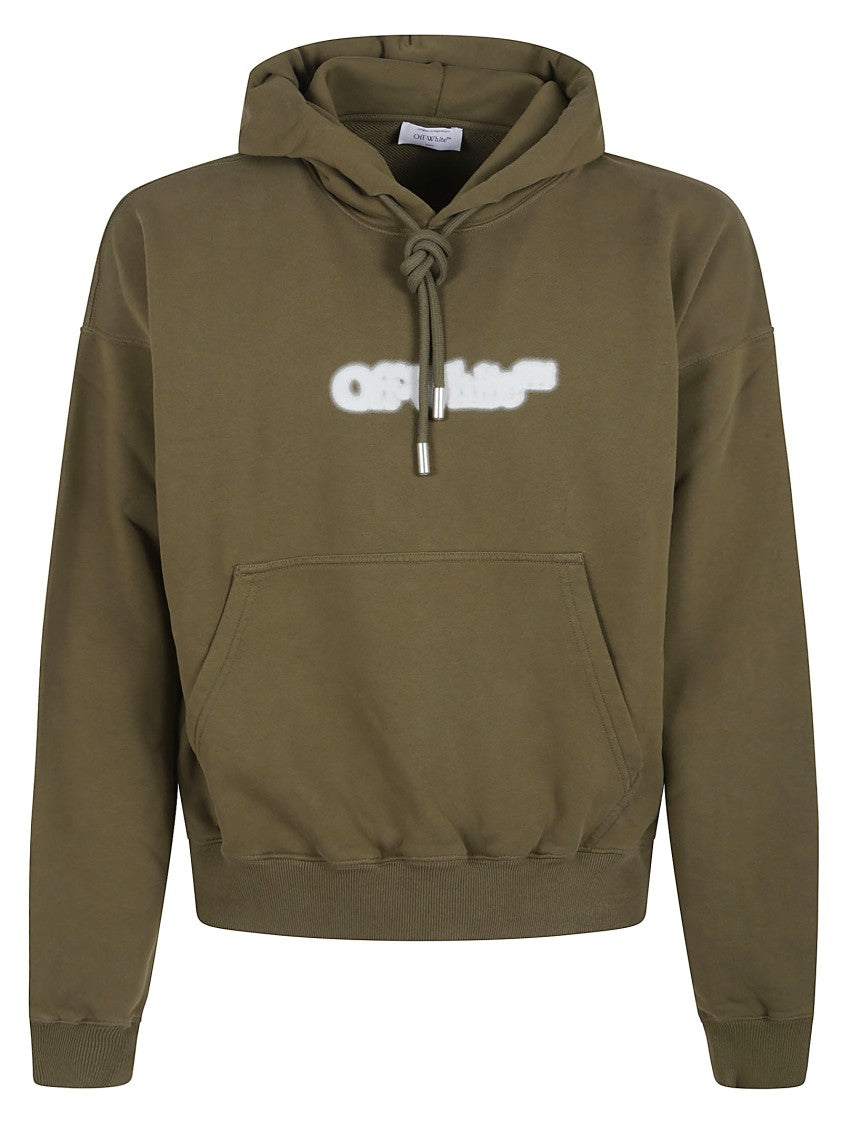 Off-White Relaxed Fit Off-White Hoodie With Bold Graphic Design
